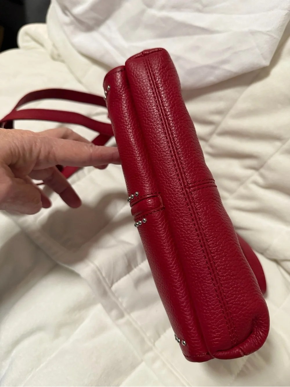 Women’s Brighton Lipstick Red Studded Crossbody Bag